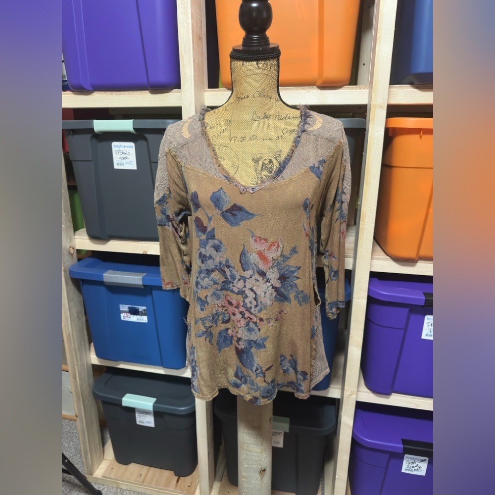 Floral Beige Women's Top